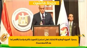 رسميًا.. الهيئة الوطنية للانتخابات تعلن استمرار التصويت بالقرنة وأسنا بالأقصر لما بعد التاسعة مساءً 1